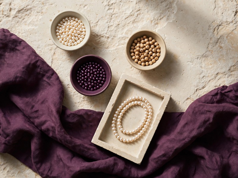 Beads contained within a sorting tray