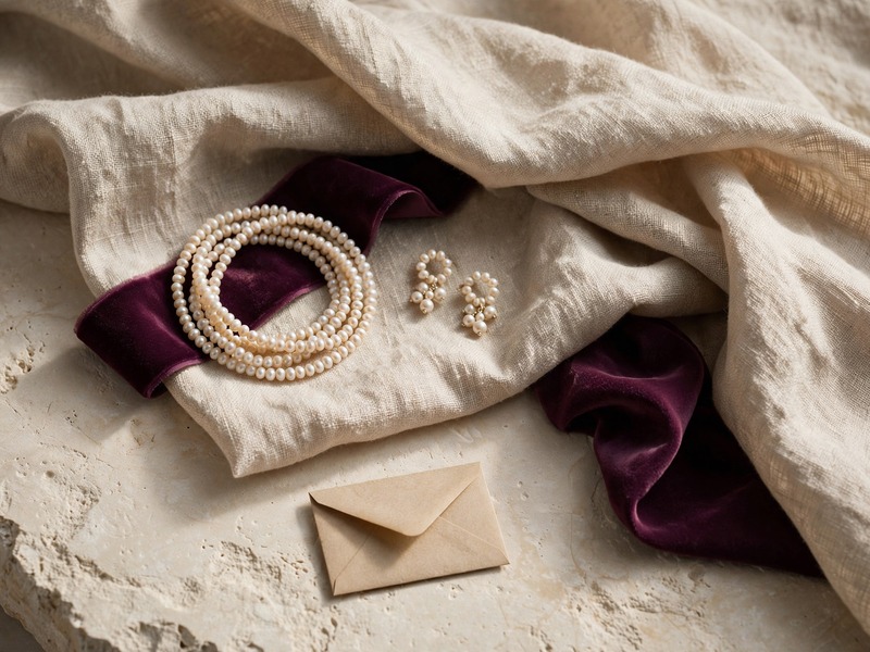 An unwritten envelope beside a strand
